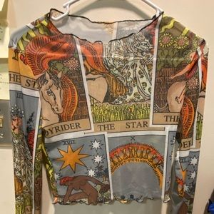 Shein tarot long sleeve crop top